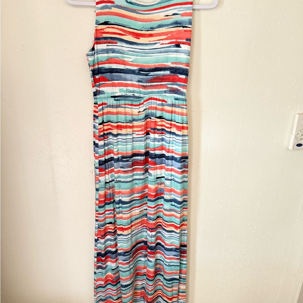 Peach Love California Striped Top in Blue, Red, White